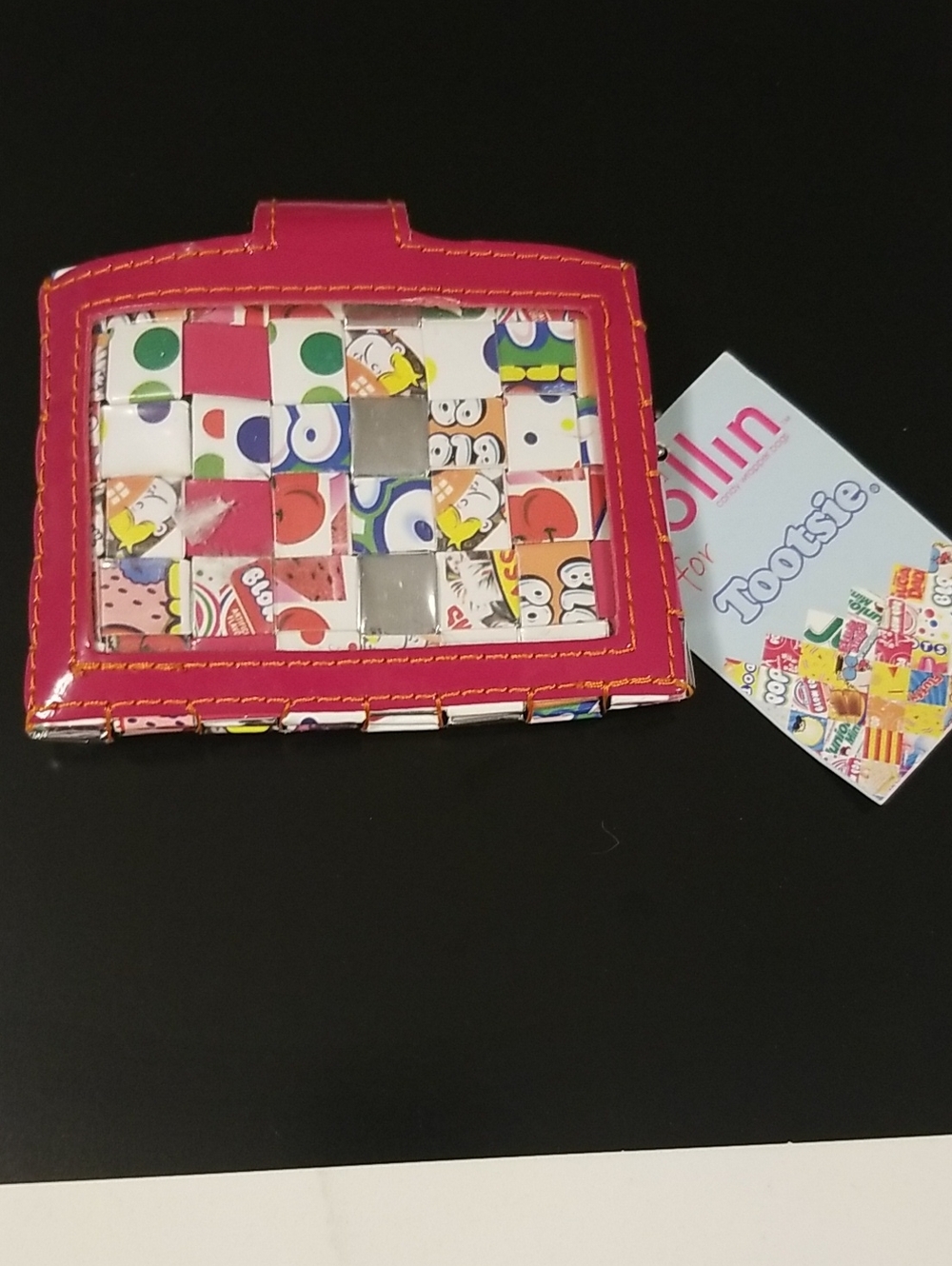 Nahui Ollin For Tootsie Pink Woven Patchwork Cardholder Wallet
